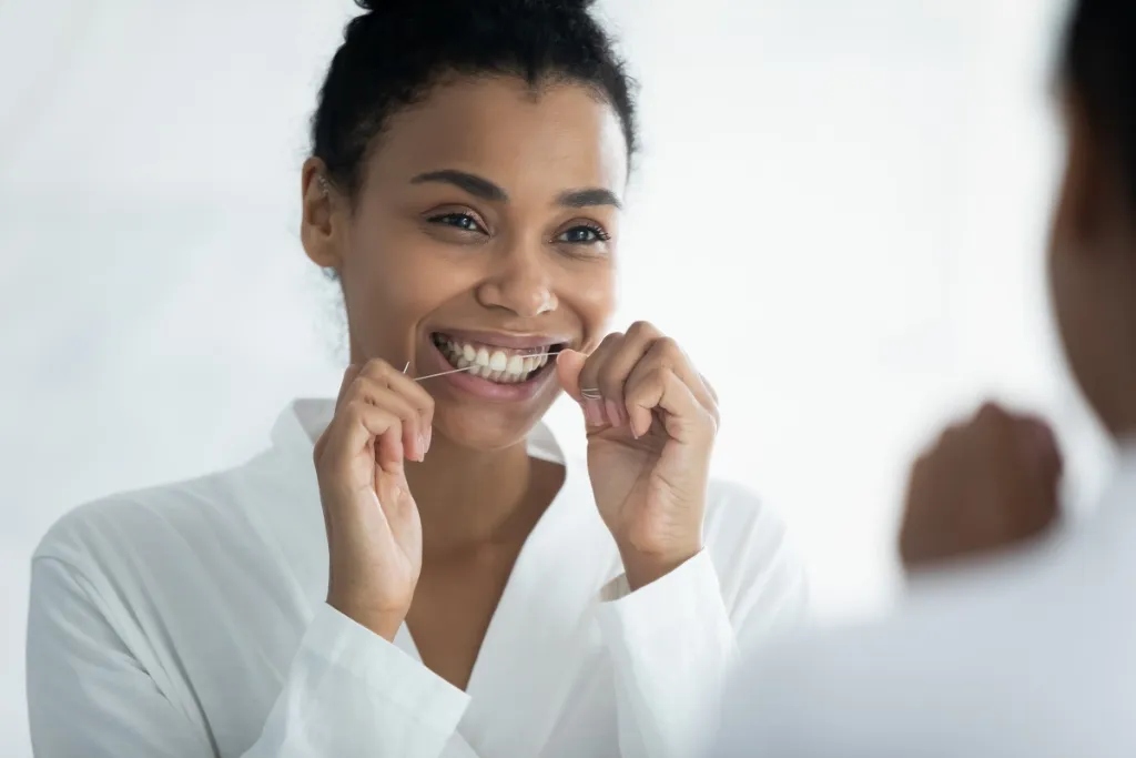 Flossing to protect your oral health